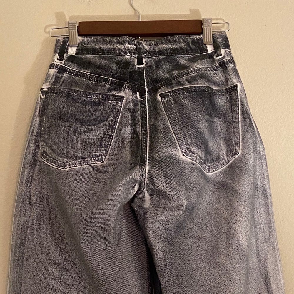 Zara Gray and Black Wide Leg Women's Jeans, Size 0 - Picture 5 of 8